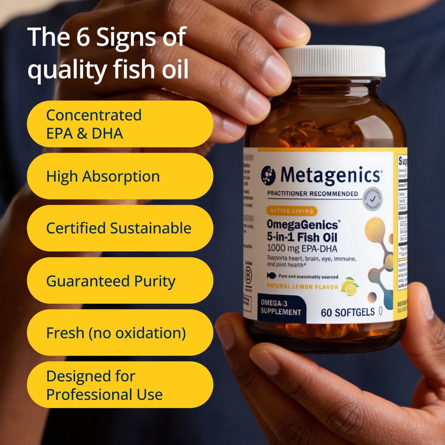 Omegagenics Fish Oil EPA-DHA 1000 Mg - High Potency - Omega-3 Fish Oil Supplement - for Heart Health, Musculoskeletal Health & Immune System Health* - with DHA & EPA - 120 Softgels